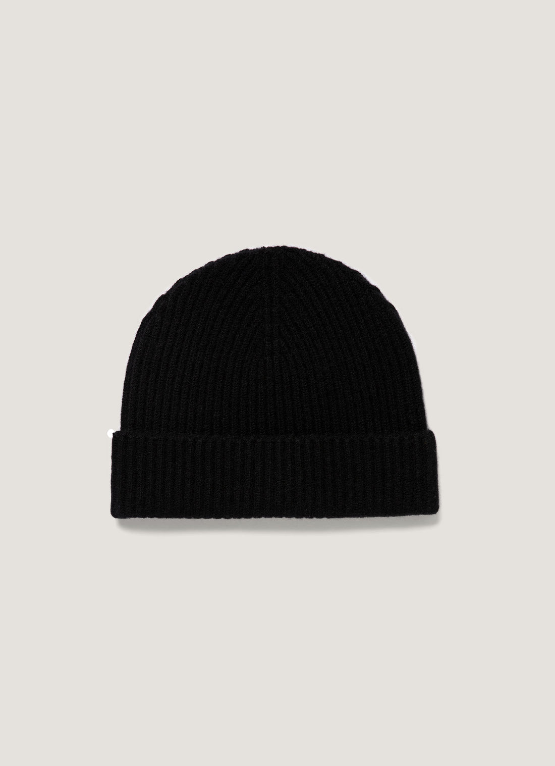 Cashmere Ribbed Hat in Black