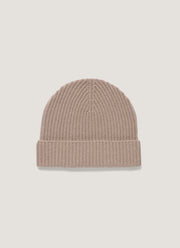 Cashmere Ribbed Hat in Mink