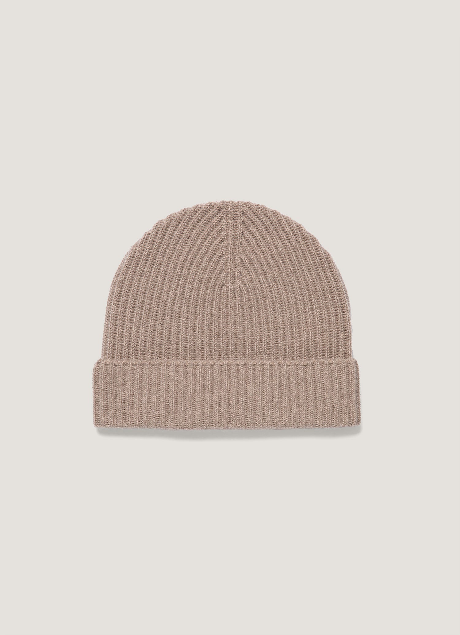Cashmere Ribbed Hat in Mink