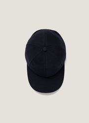 Men's Textured Wool Cap in Navy