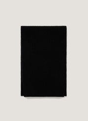 Cashmere Ribbed Scarf in Black