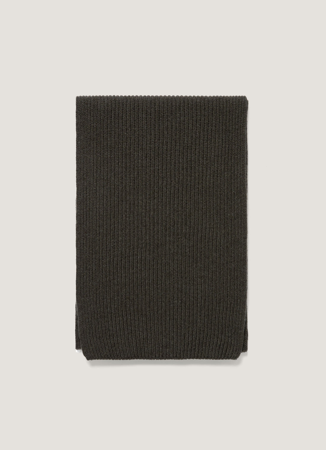 Cashmere Ribbed Scarf in Dark Green