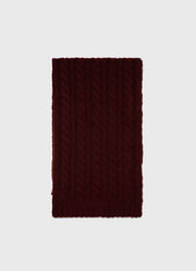 Lambswool Cable Scarf in Maroon