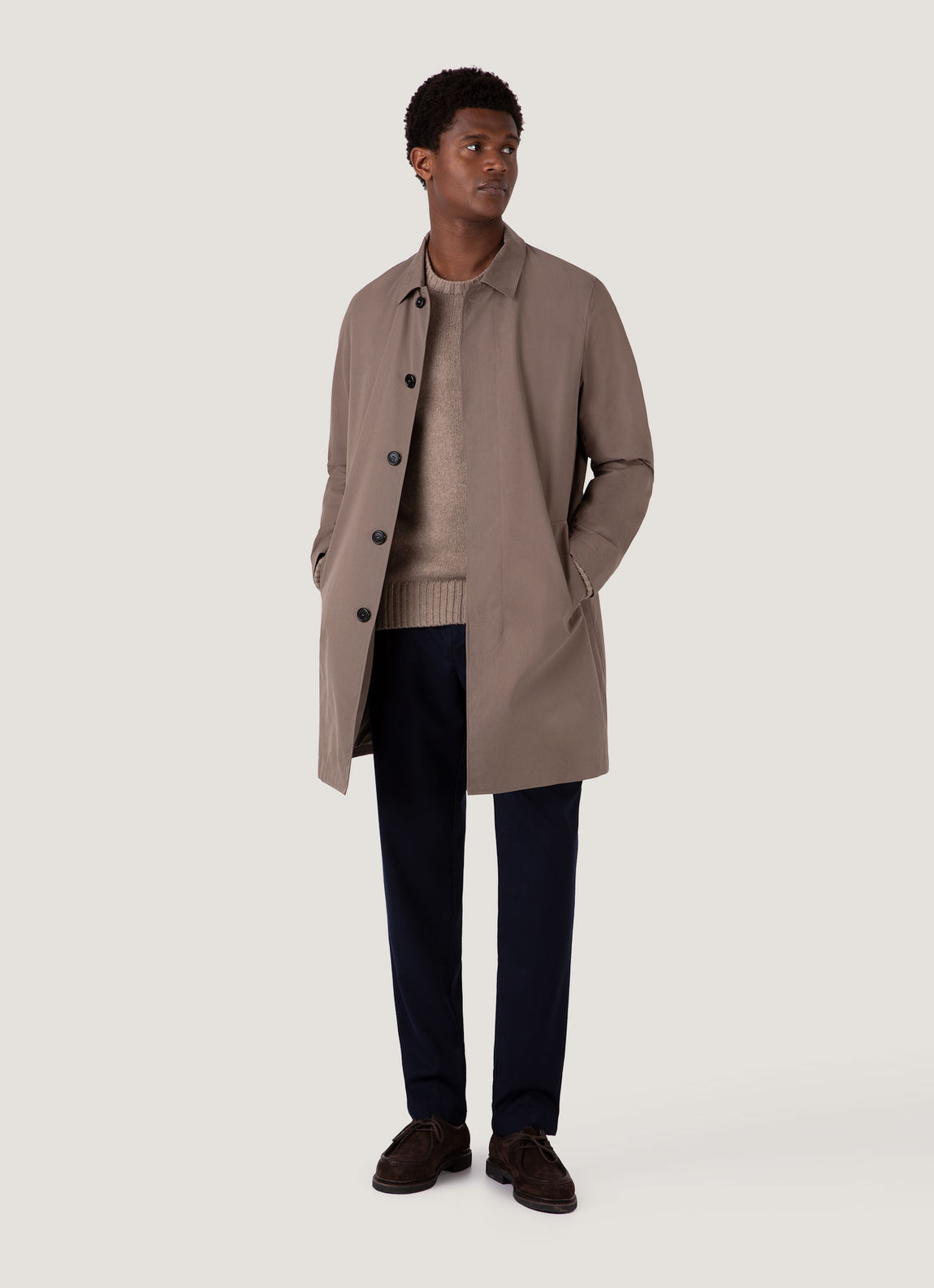 Men's Roxburgh Cashmere Jumper in Natural Brown