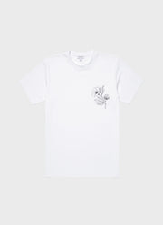 Men's Flower Print T-shirt in White