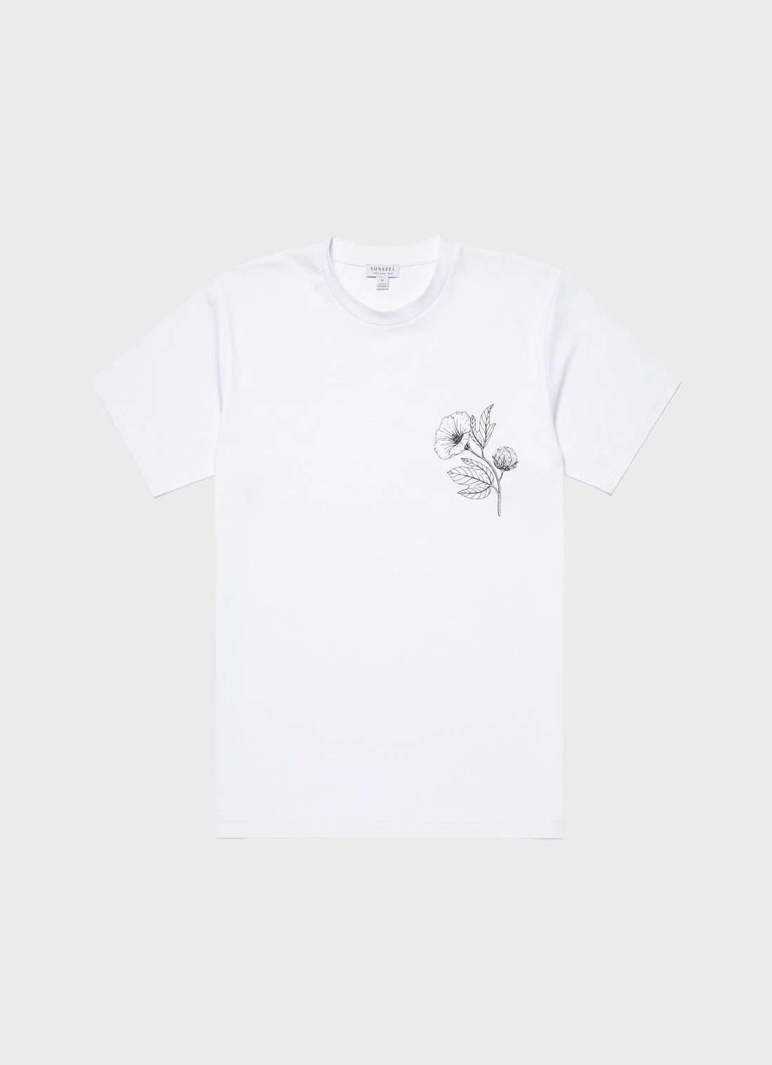 Men's Flower Print T-shirt in White