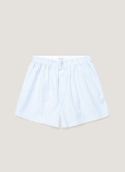 Men's Classic Boxer Shorts in White/Light Blue