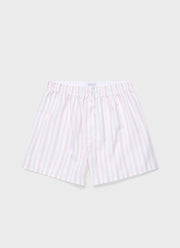 Men's Classic Boxer Shorts in Pale Pink Stripe