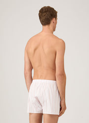 Men's Classic Boxer Shorts in Pale Pink Stripe