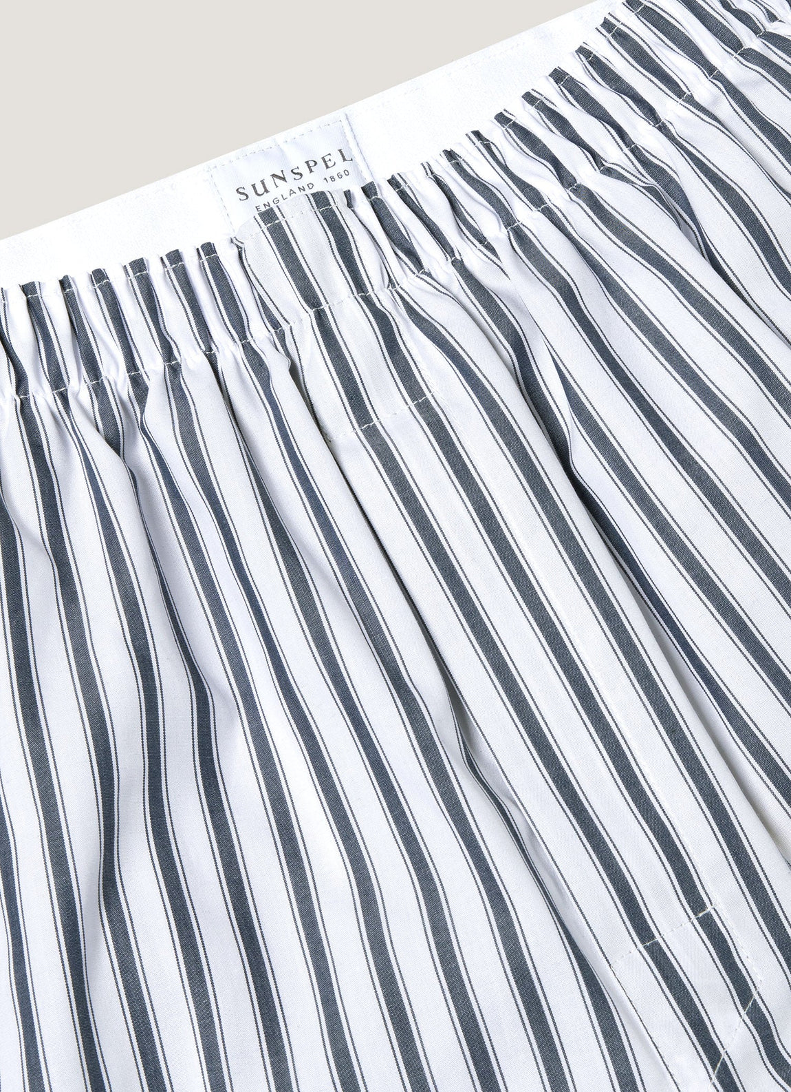 Men's Classic Boxer Shorts in White/Navy Stripe