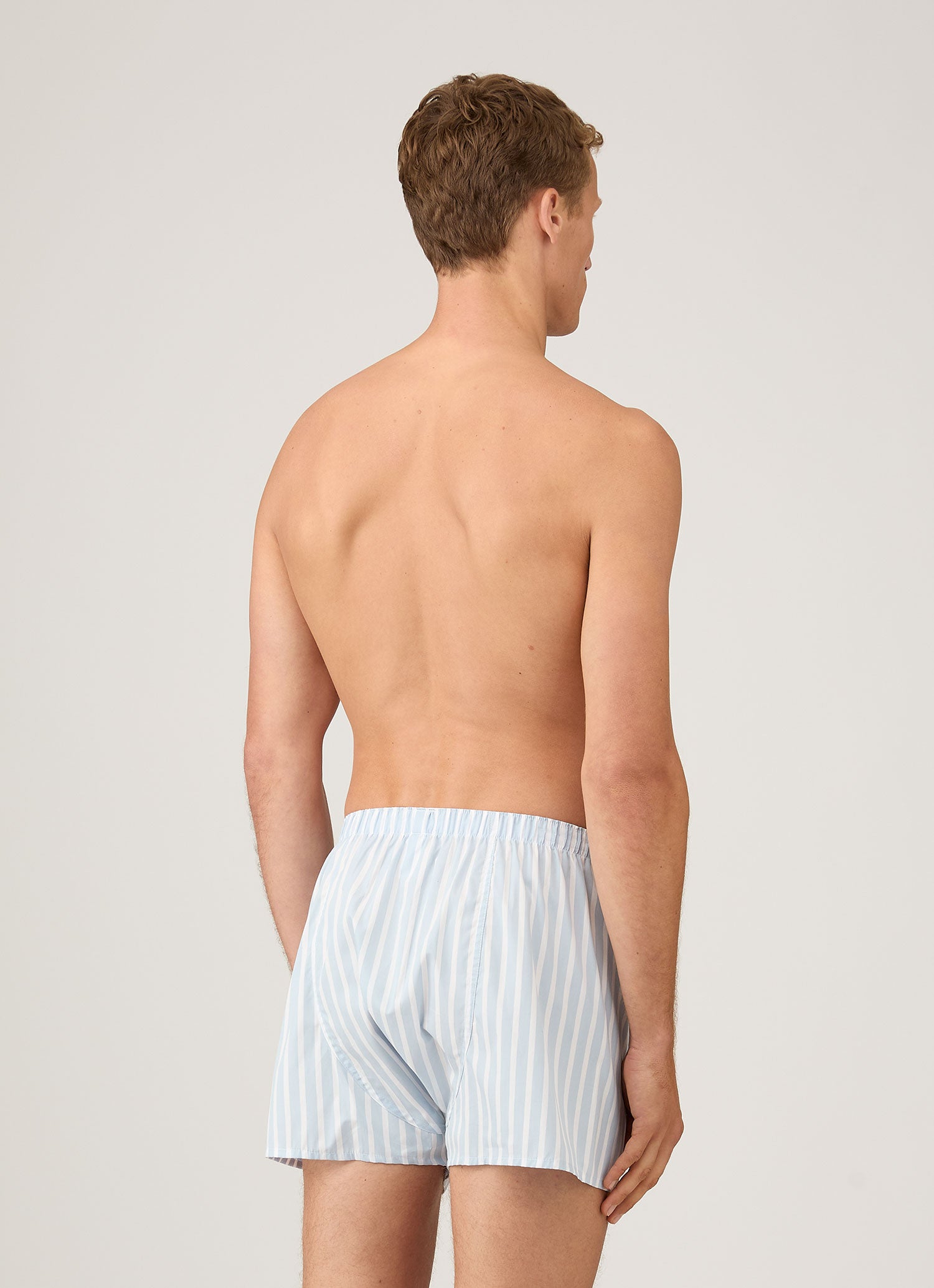Men's Classic Boxer Shorts in Sky Blue/White