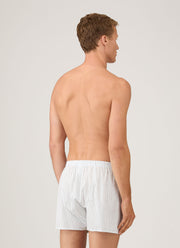 Men's Classic Boxer Shorts in White/Blue/Green