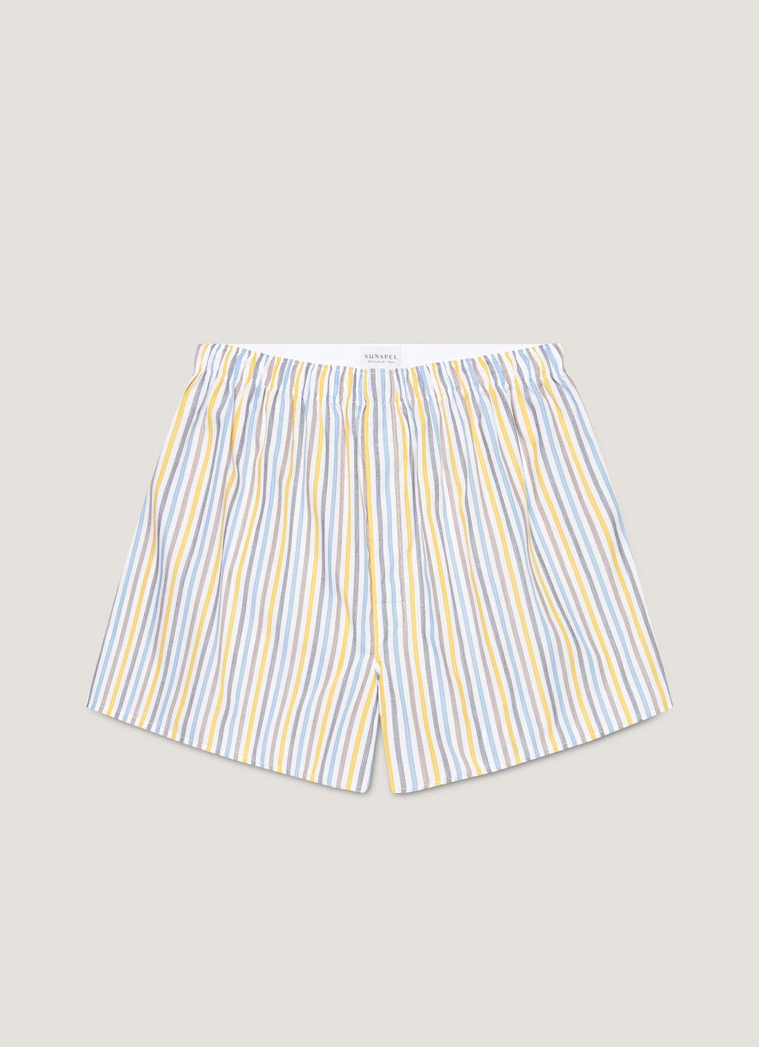 Men's Classic Boxer Shorts in Yellow/Brown/Blue