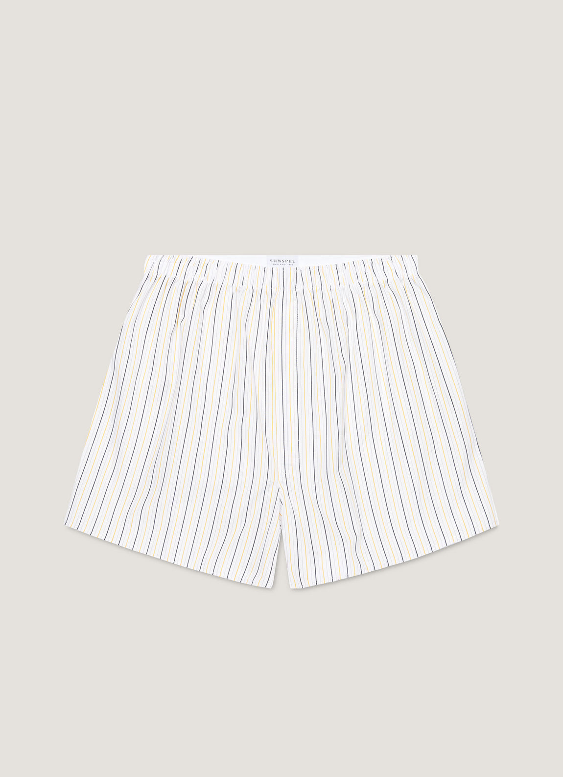 Men's Classic Boxer Shorts in White/Blue/Yellow