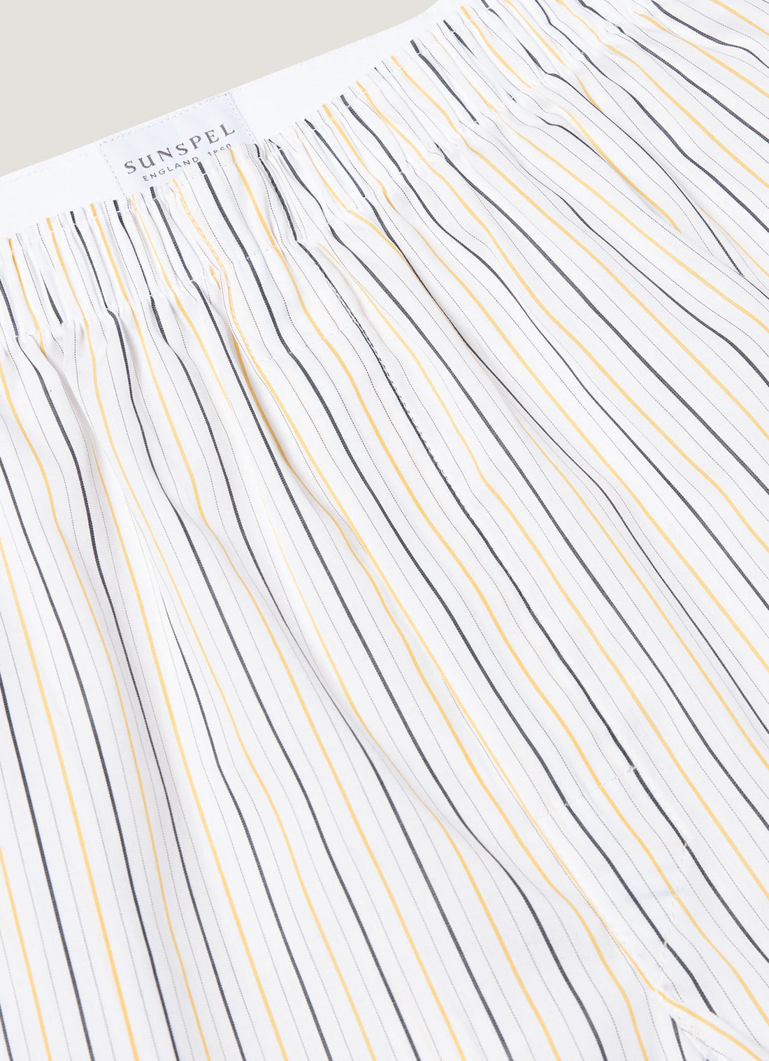 Men's Classic Boxer Shorts in White/Blue/Yellow