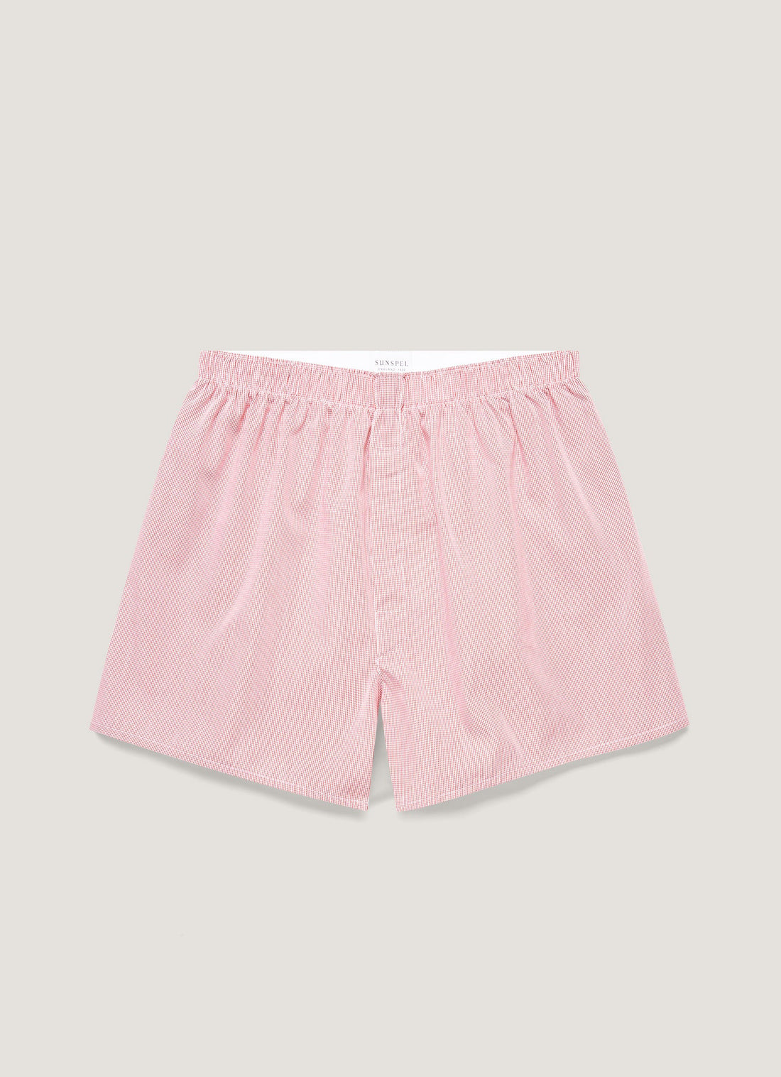 Men's Classic Boxer Shorts in Red Micro Gingham