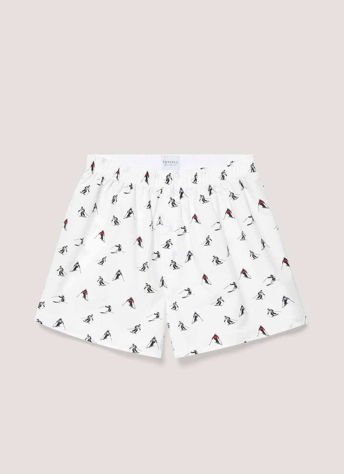 Men's Classic Boxer Short in White Ski Print