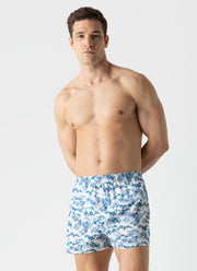Men's Classic Boxer Shorts in Liberty Fabric Blue Mount Olympus