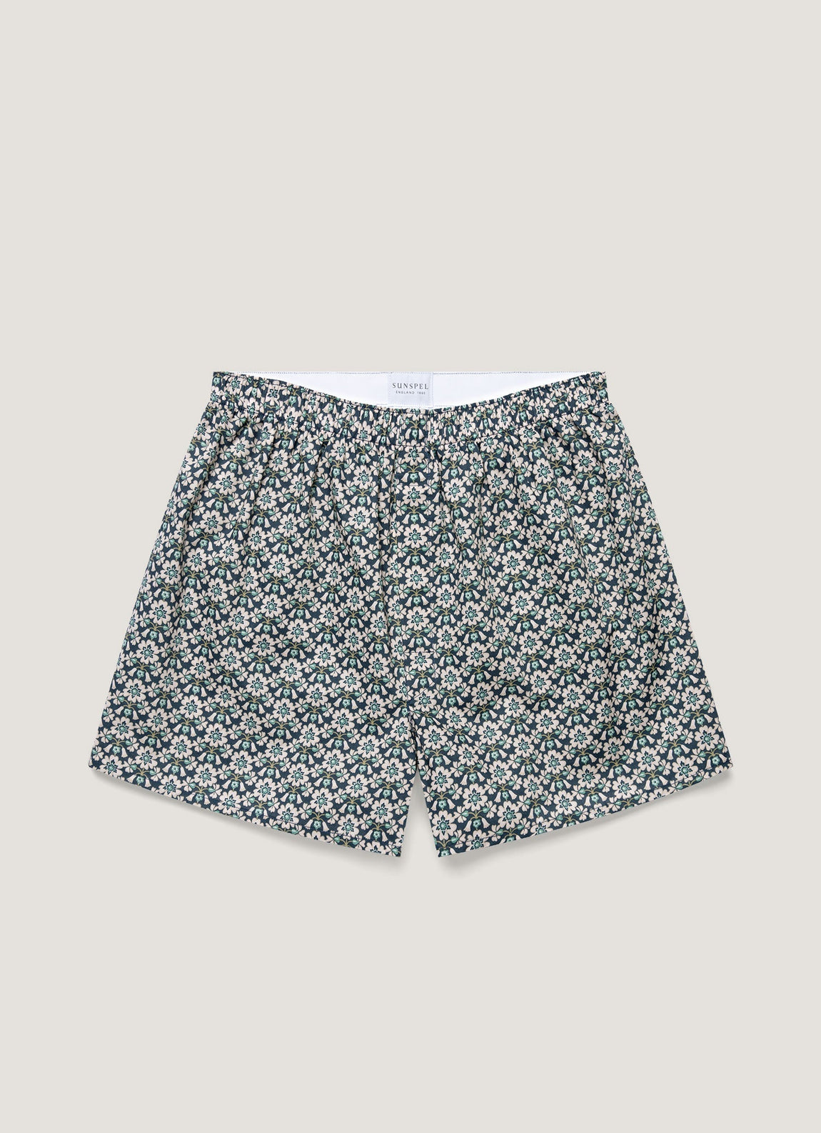 Men's Classic Boxer Shorts in Liberty Fabric in Navy/White Macsen