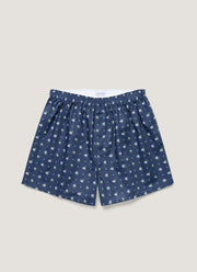 Men's Classic Boxer Shorts in Liberty Fabric in Navy/Blue Ditsy