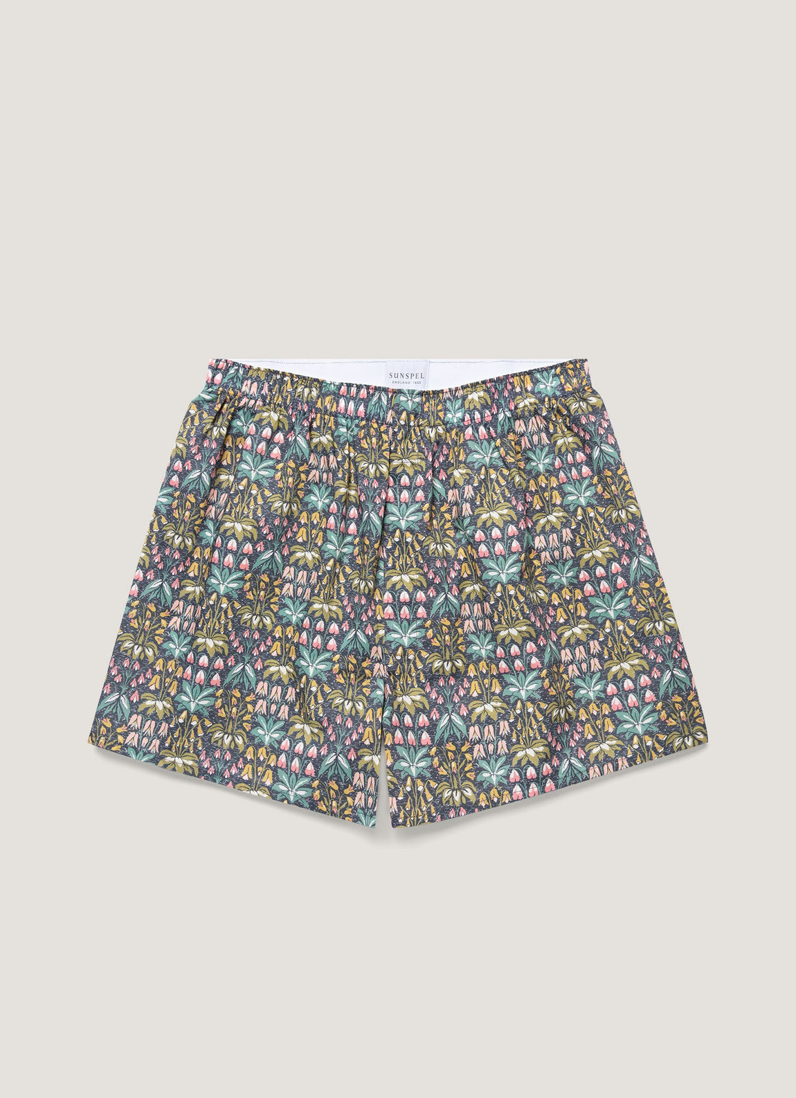 Men's Classic Boxer Shorts in Liberty Fabric in Navy Floral Tropics