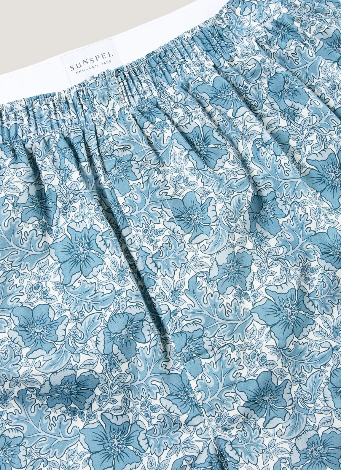 Men's Classic Boxer Shorts in Liberty Fabric in Stone Blue Floral