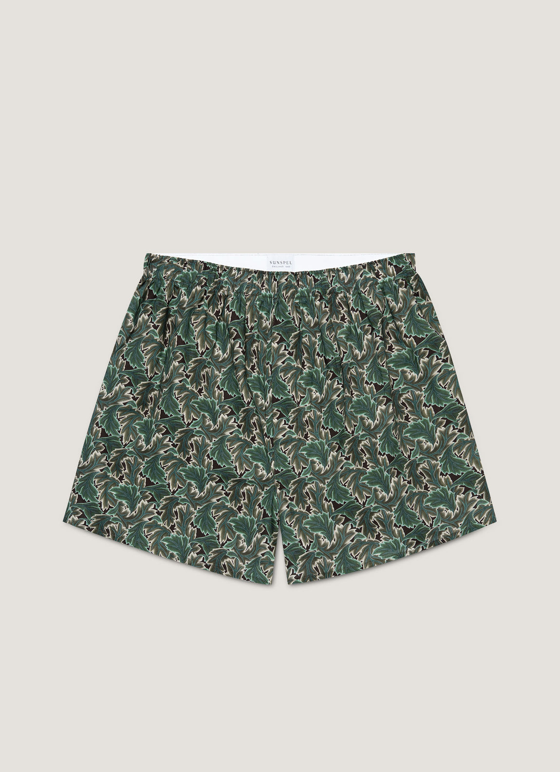 Men's Classic Boxer Shorts in Liberty Fabric in Midnight Green Canopy