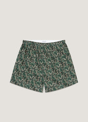 Men's Classic Boxer Shorts in Liberty Fabric in Midnight Green Canopy