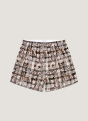 Men's Classic Boxer Short in Liberty Fabric in Grey Archive Gingham