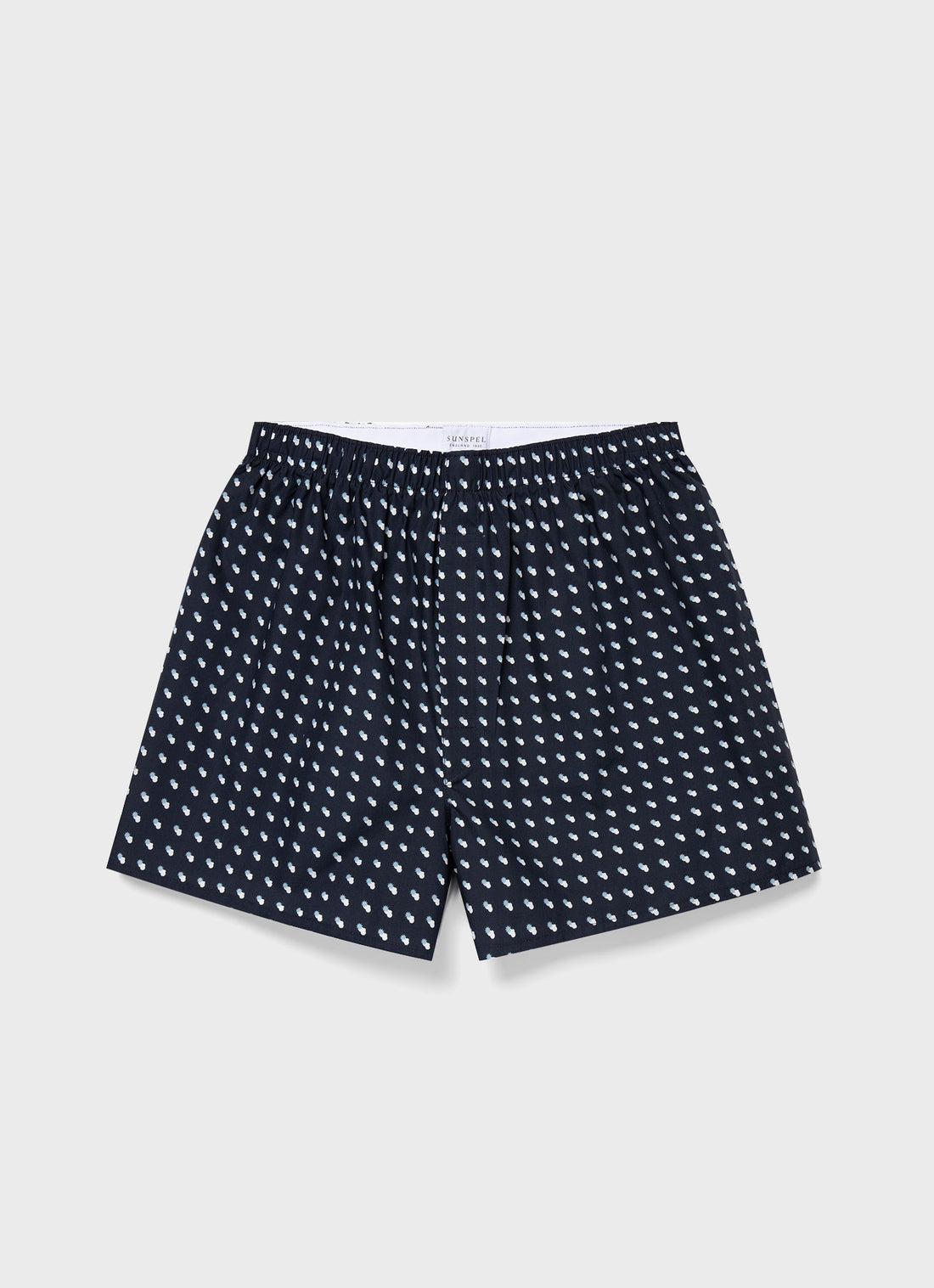 Men's Classic Boxer Shorts in Navy Sun & Clouds