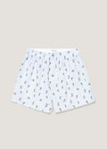 Men's Classic Boxer Short in White/Blue Sports Print