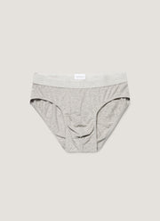 Men's Stretch Cotton Briefs in Grey Melange