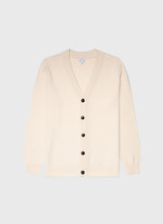 Men's Lambswool Cardigan in Ecru