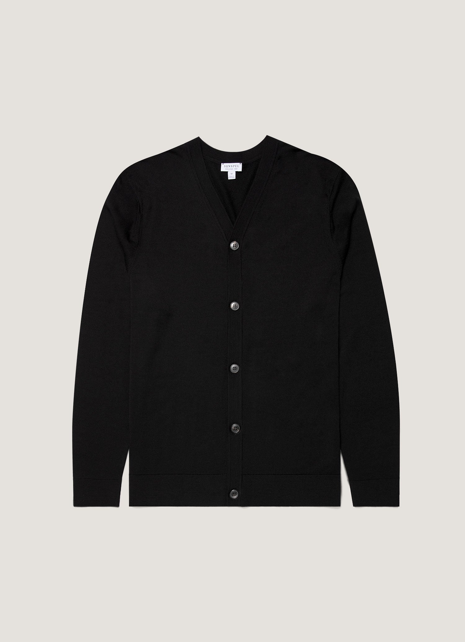 Men's Extra-Fine Merino Cardigan in Black