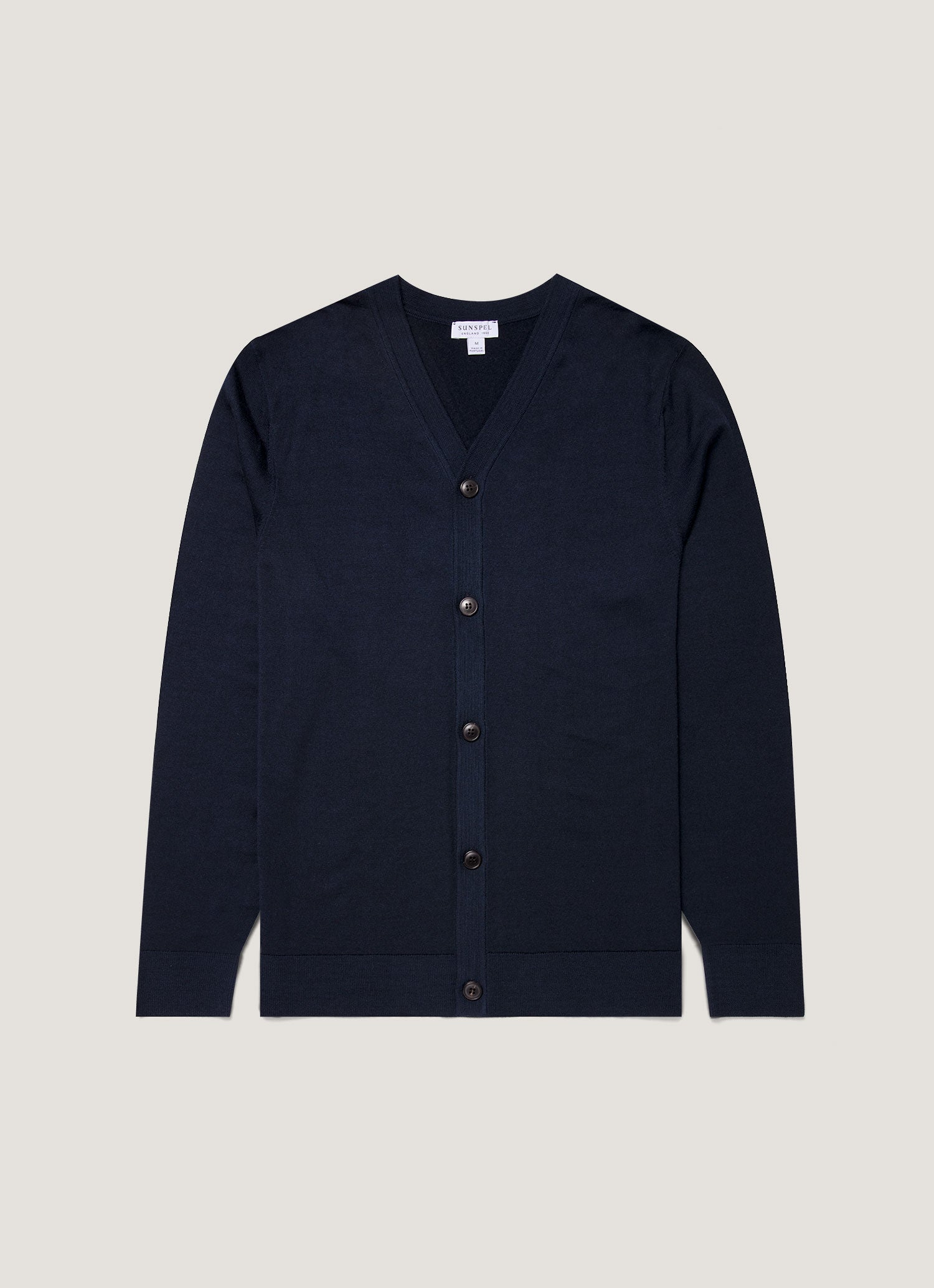 Men's Extra-Fine Merino Cardigan in Navy
