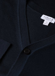 Men's Extra-Fine Merino Cardigan in Navy