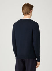 Men's Extra-Fine Merino Cardigan in Navy