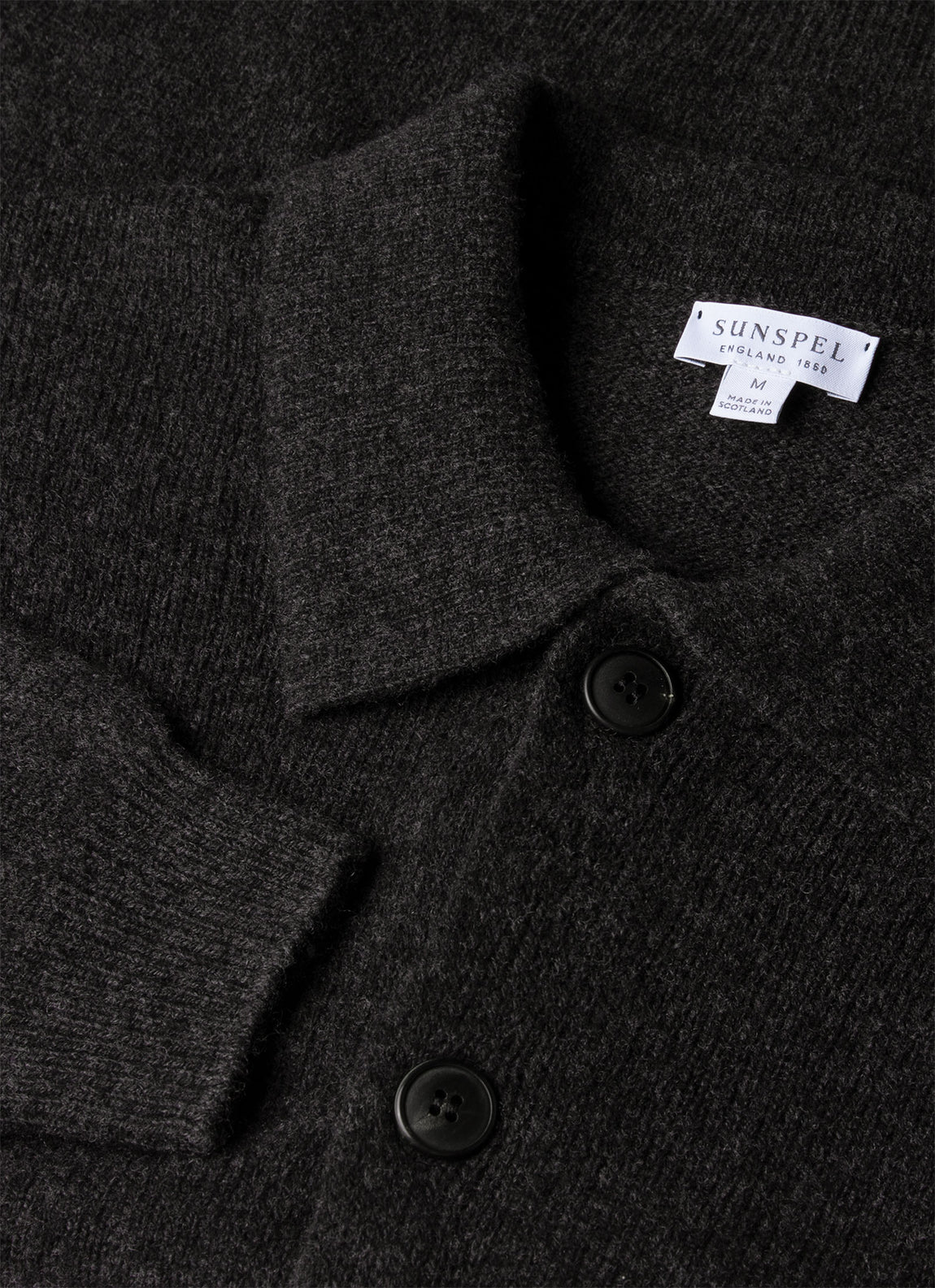 Men's Lambswool Cardigan in Charcoal Melange