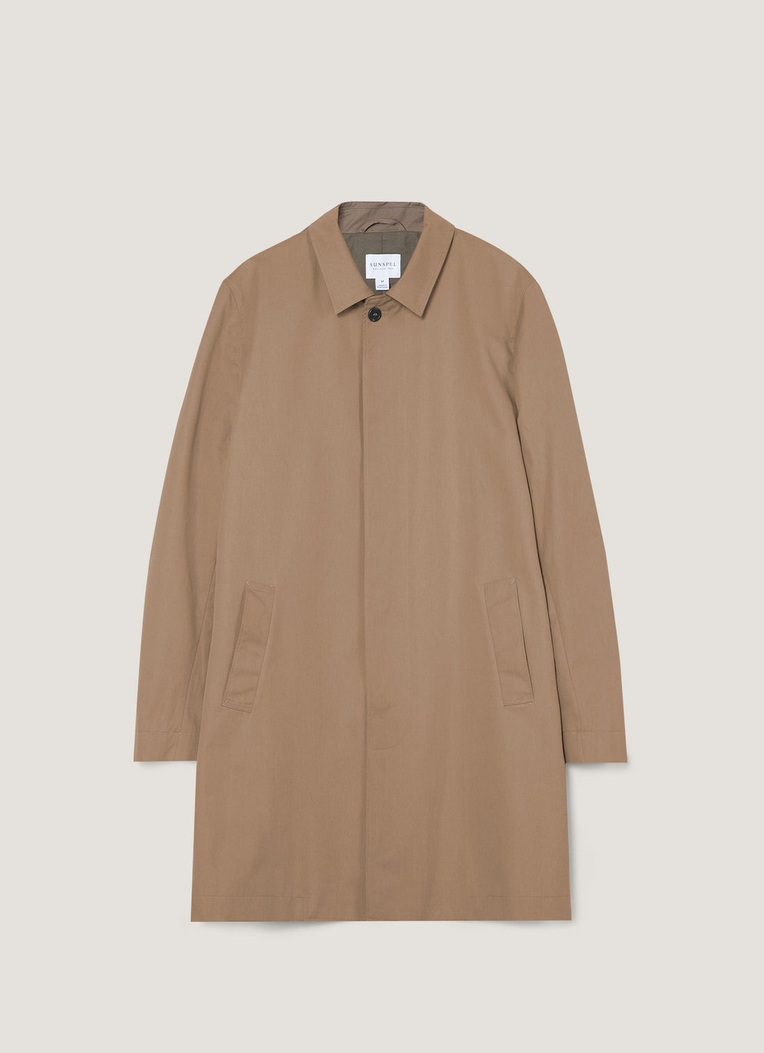 Men's Showerproof Cotton Mac in Dark Stone