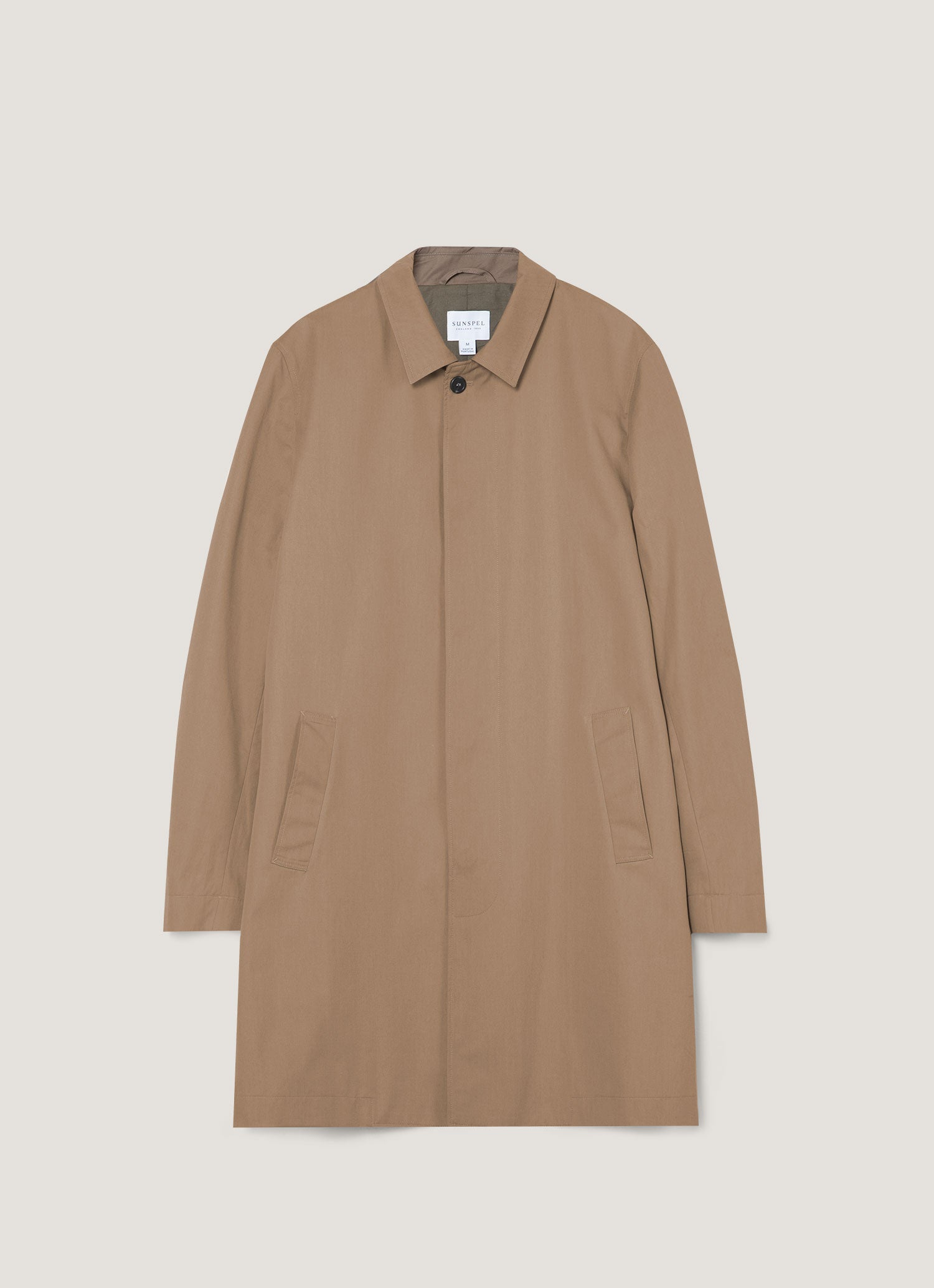 Men's Showerproof Cotton Mac in Dark Stone