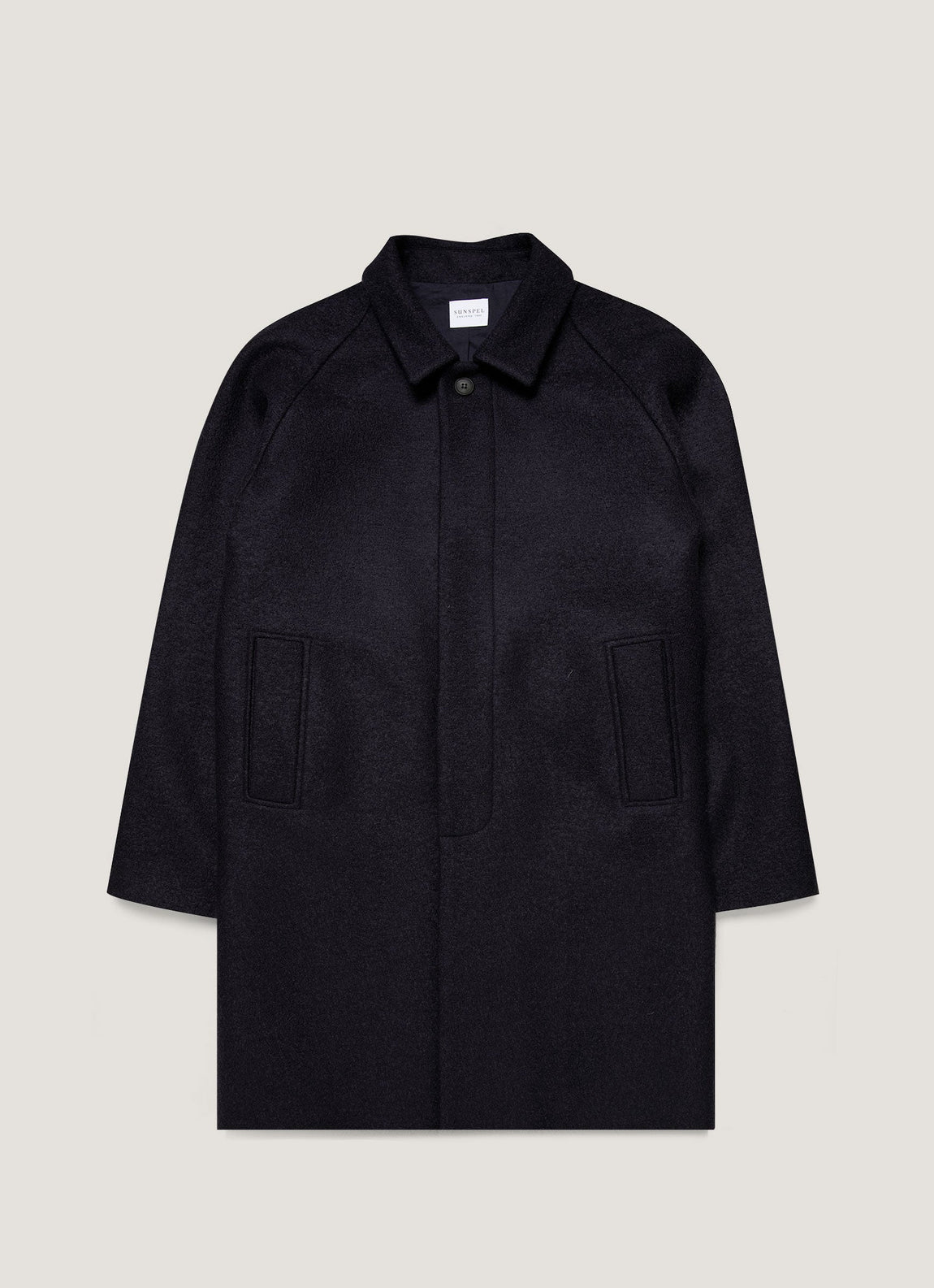 Men's Boiled Wool Car Coat in Navy