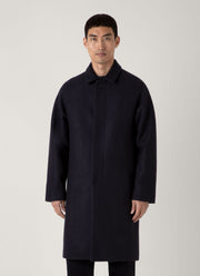 Men's Boiled Wool Car Coat in Navy