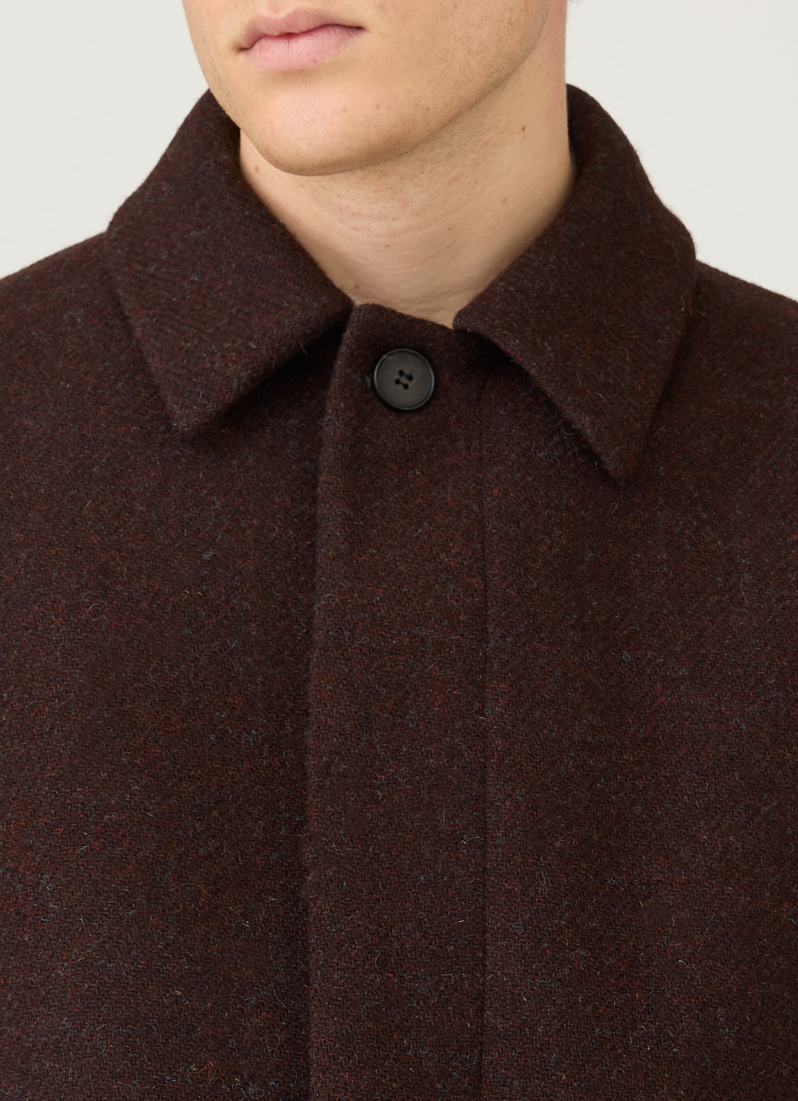 Men's Harris Tweed Car Coat in Truffle