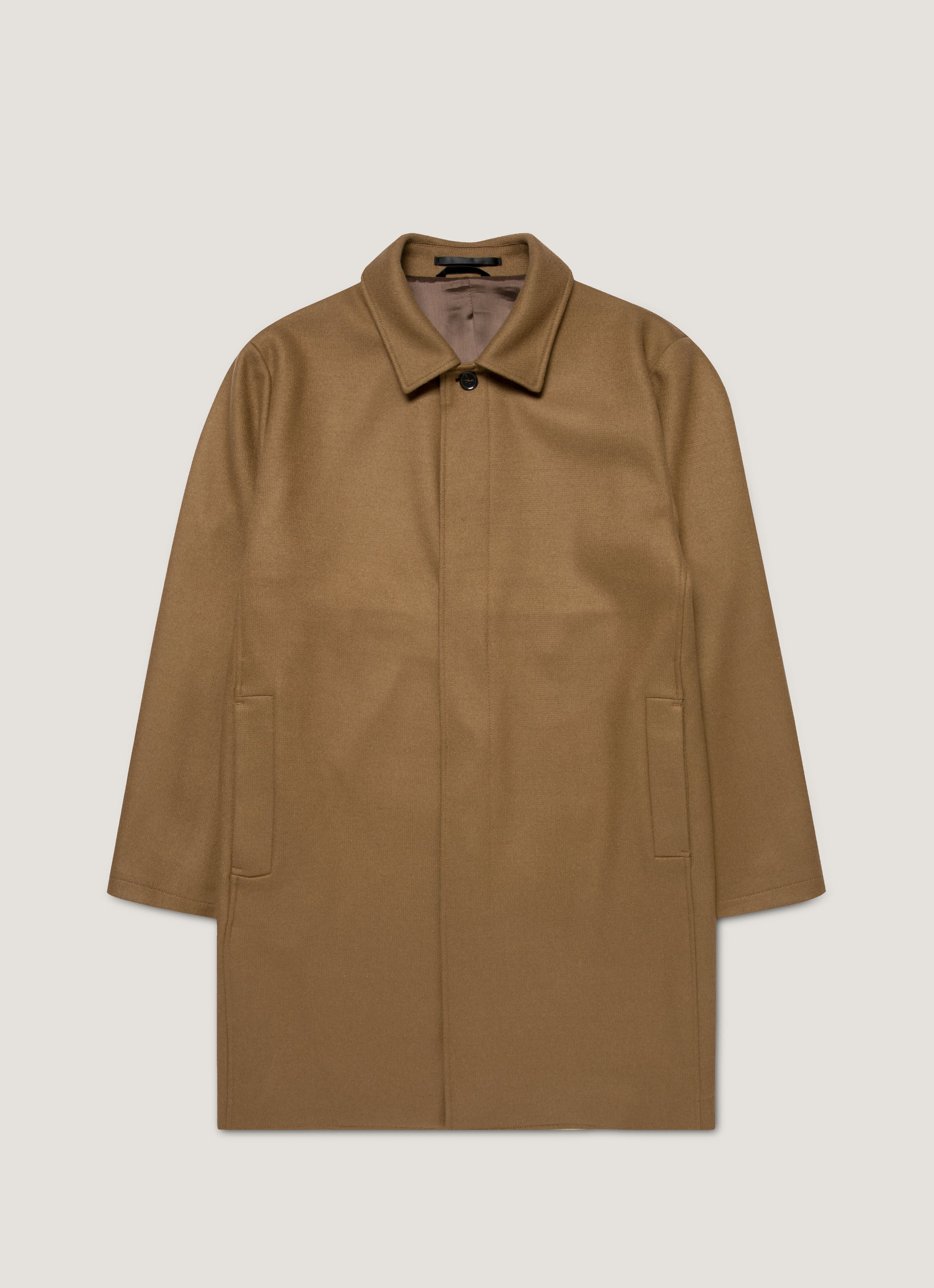 Men's Boiled Wool Coat in Mole