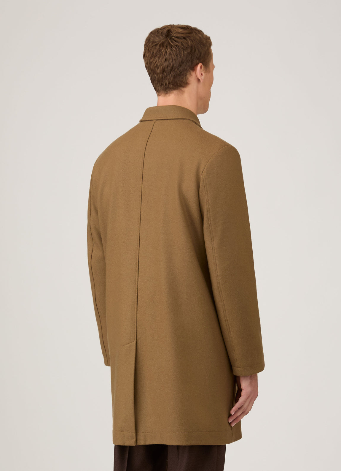 Men's Boiled Wool Coat in Mole