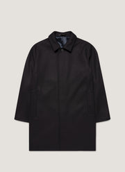 Men's Boiled Wool Coat in Navy