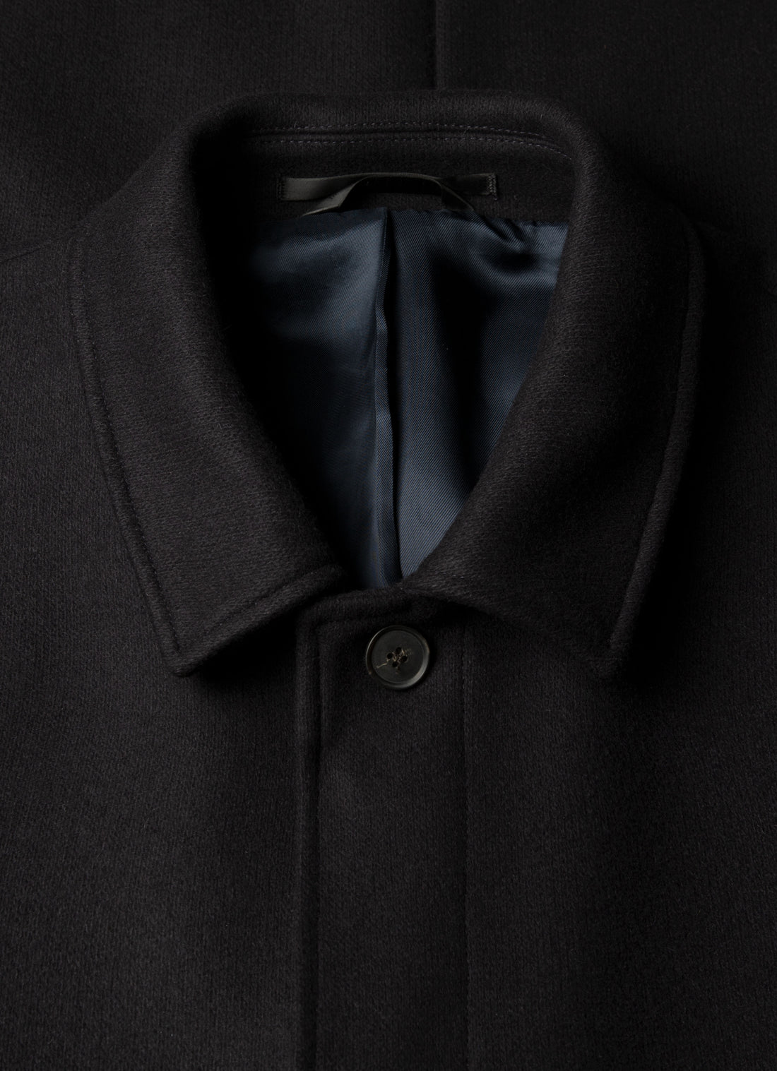 Men's Boiled Wool Coat in Navy