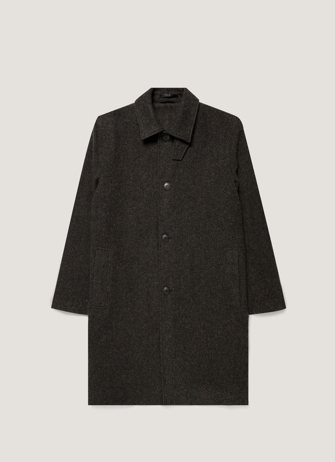 Men's Tweed Overcoat in Loden Green