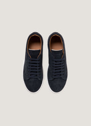 Men's Suede Tennis Shoe in Light Navy