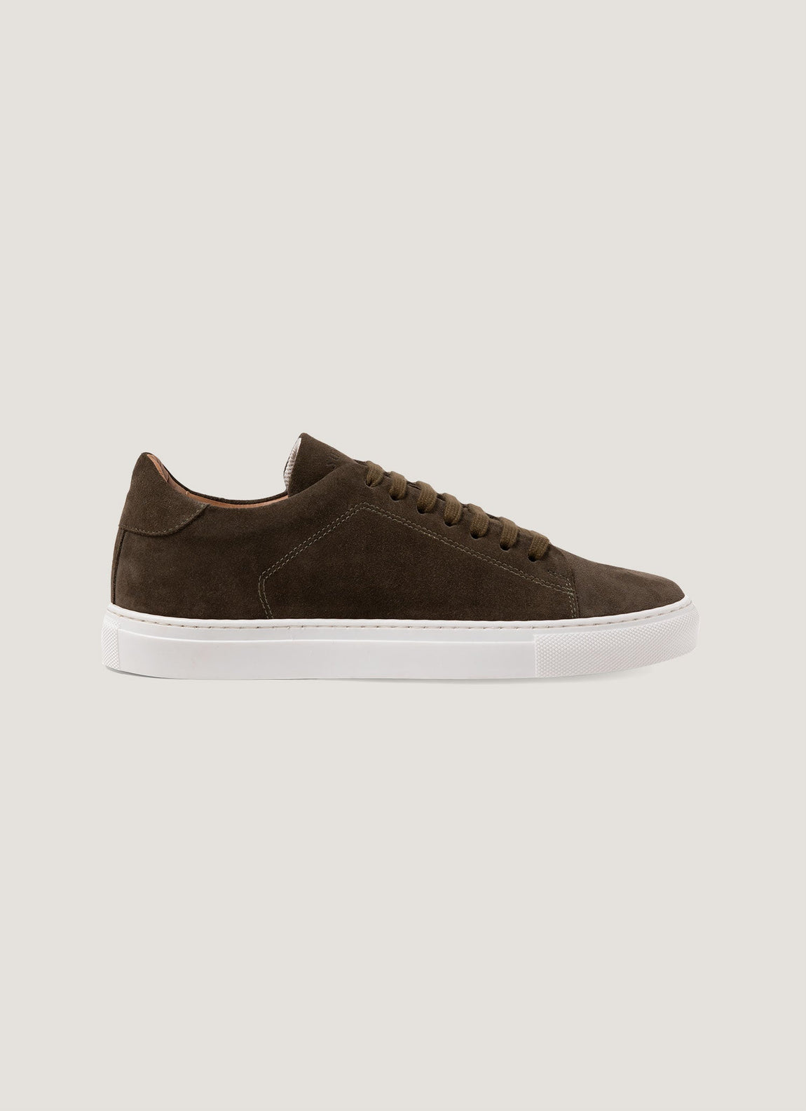 Men's Suede Tennis Shoe in Dark Moss